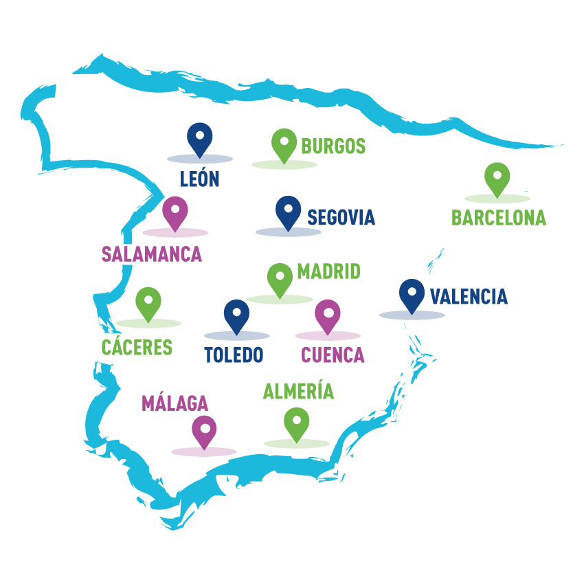 Mapa de la red de distribuidores CCHORECA en España